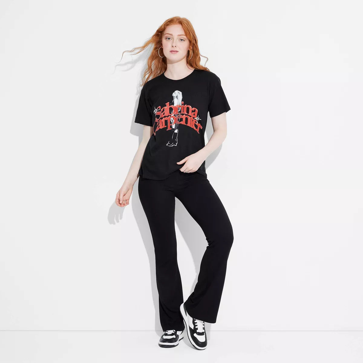 Women'S Sabrina Carpenter Short Sleeve Graphic T-Shirt - Black