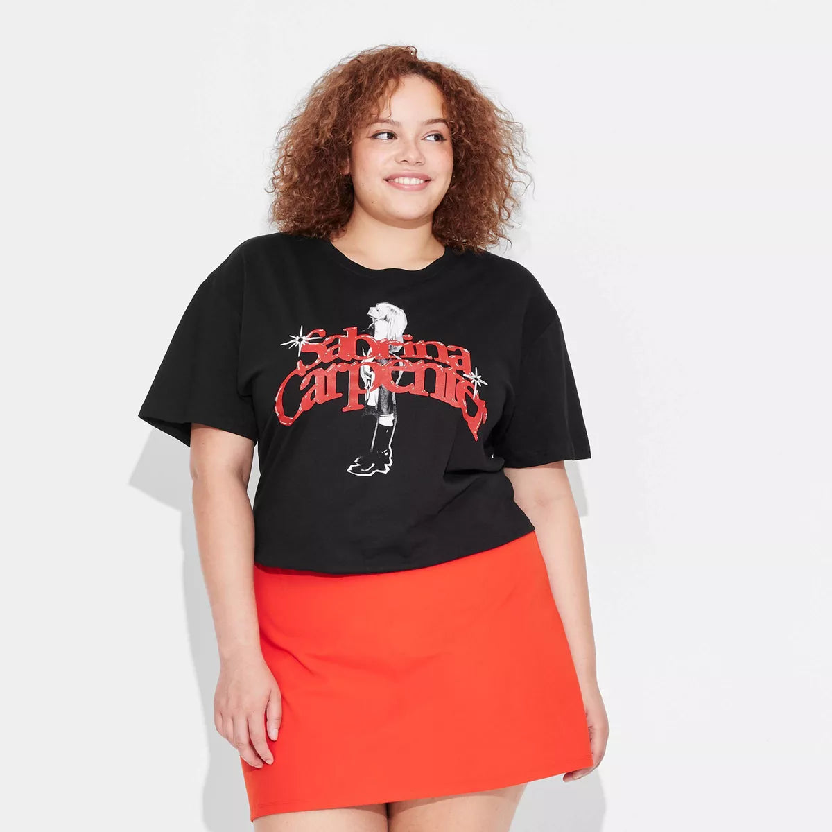Women'S Sabrina Carpenter Short Sleeve Graphic T-Shirt - Black
