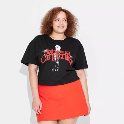 Women'S Sabrina Carpenter Short Sleeve Graphic T-Shirt - Black