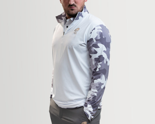 Gray Camo Quarterzip