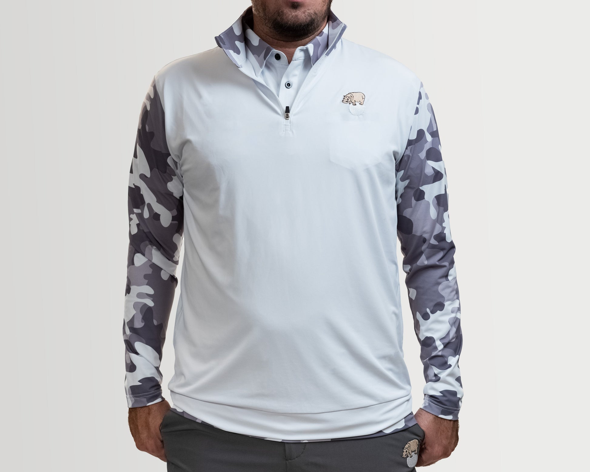 Gray Camo Quarterzip