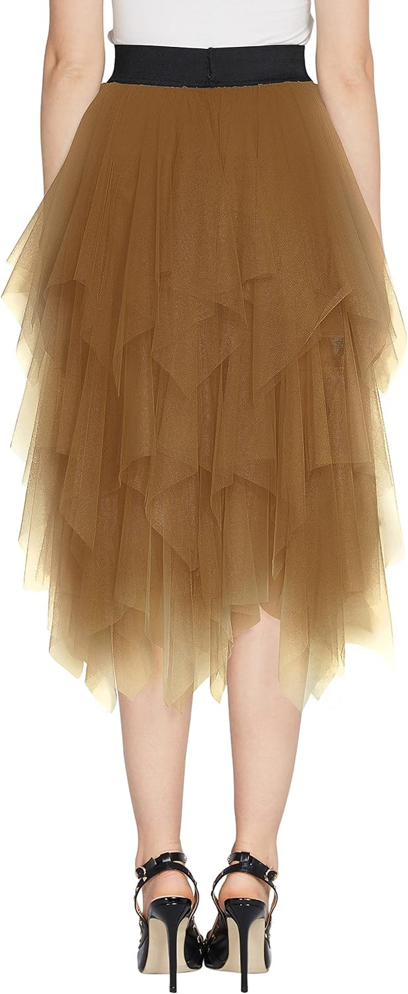 Women'S Sheer Tutu Skirt Tulle Mesh Layered Midi Skirt